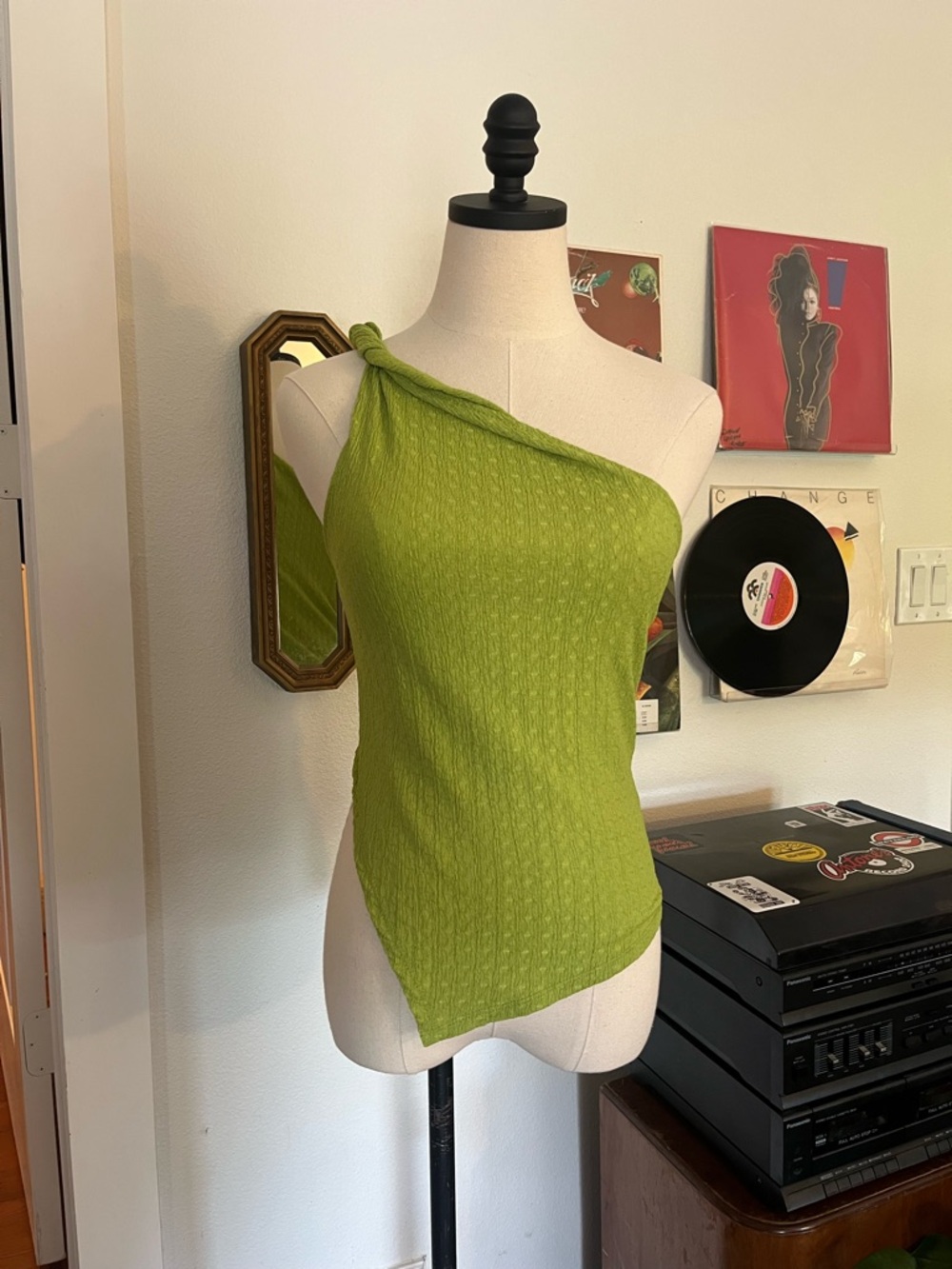 UO One-Shoulder Green Top